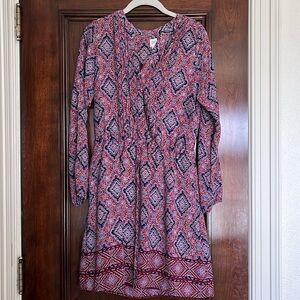 Gap paisley cinch waist dress, small